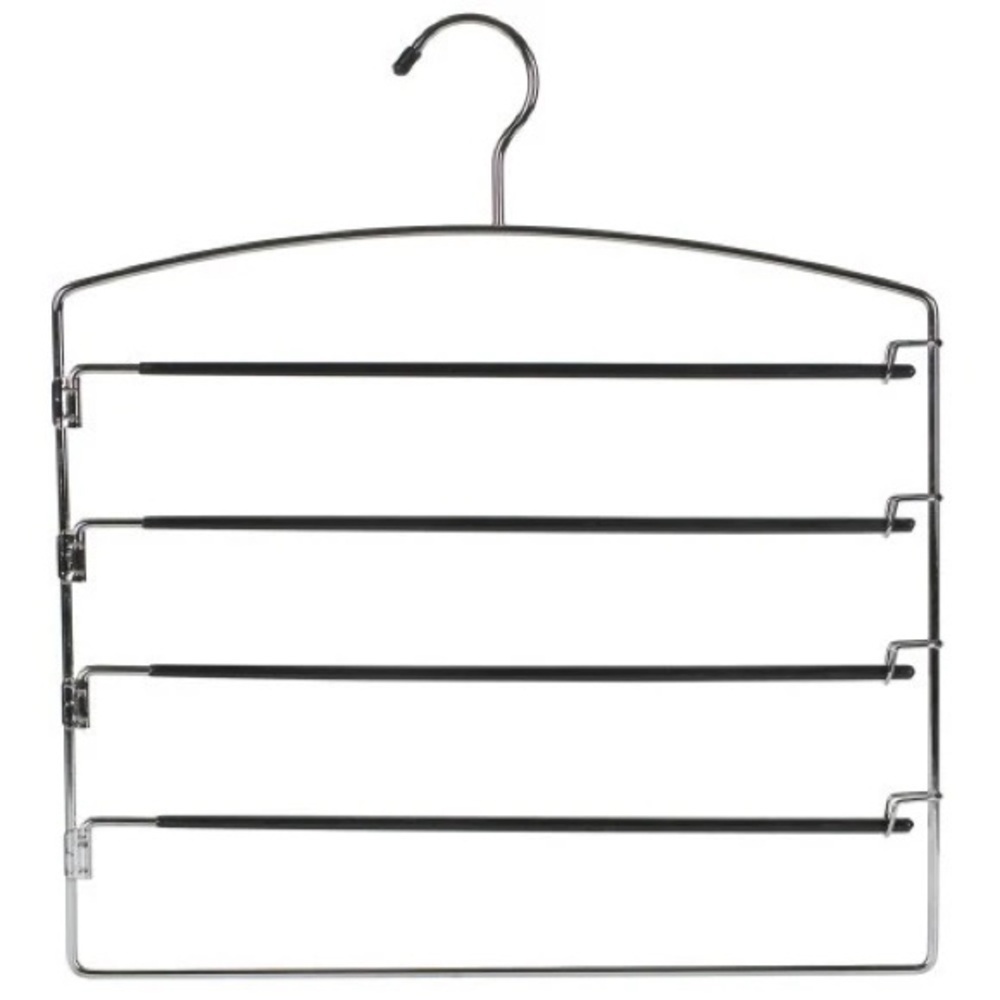 THREE Silver and Black Multi-Layer Pants and Top Hangers (three available)